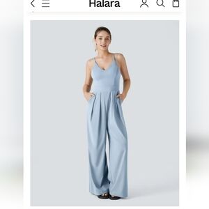 HALARA Light Blue Wide Leg Jumpsuit